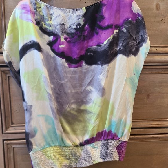 Abstract silk Maddy M blouse size M - Picture 4 of 9